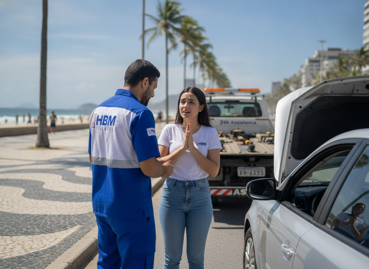 Assistência 24 horas HBM Brasil na Praia de Copacabana, Rio de Janeiro
