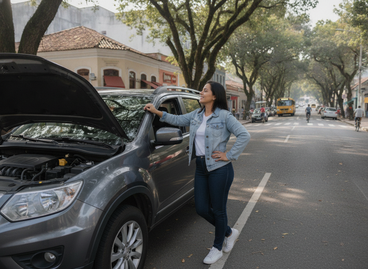 Mulher aliviada com proteção veicular em Santa Cruz RJ