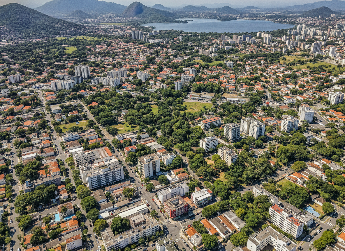 Panorama aéreo de Curicica, Rio de Janeiro